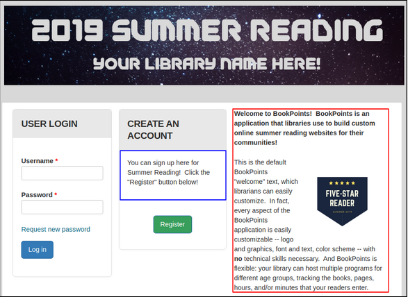 image of home page