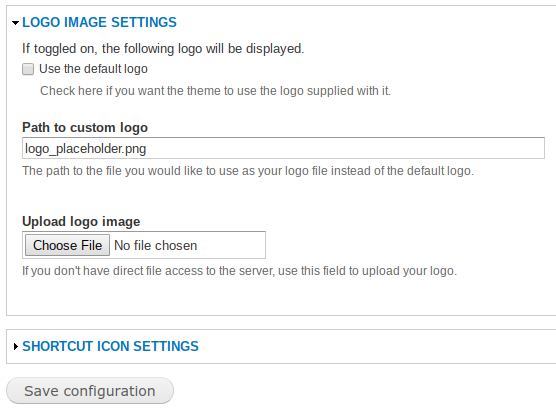 image of Logo Upload screen