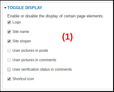 image of Logo Display options panel