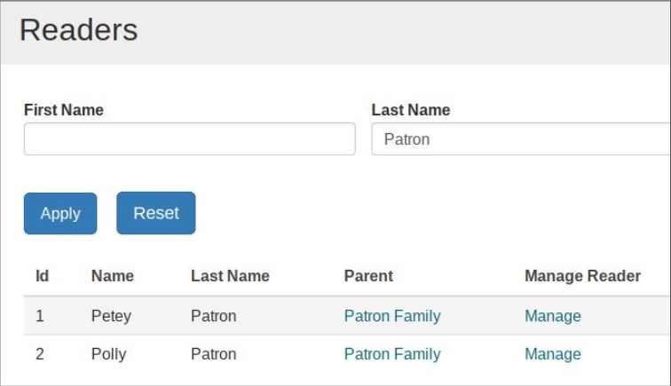 image of reader management panel